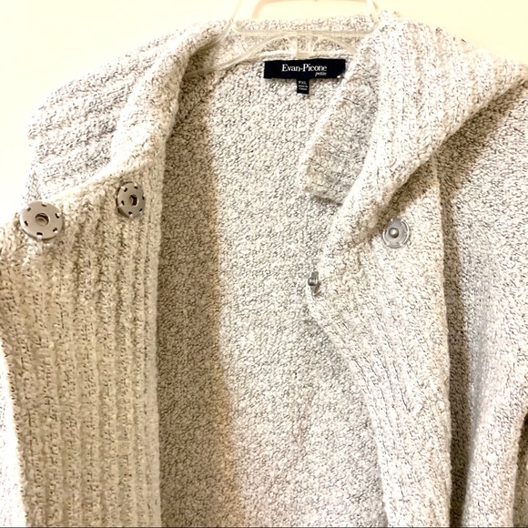 Evan Picone Sweater/Blazer Wool Blend Light Grey - Picture 6 of 8